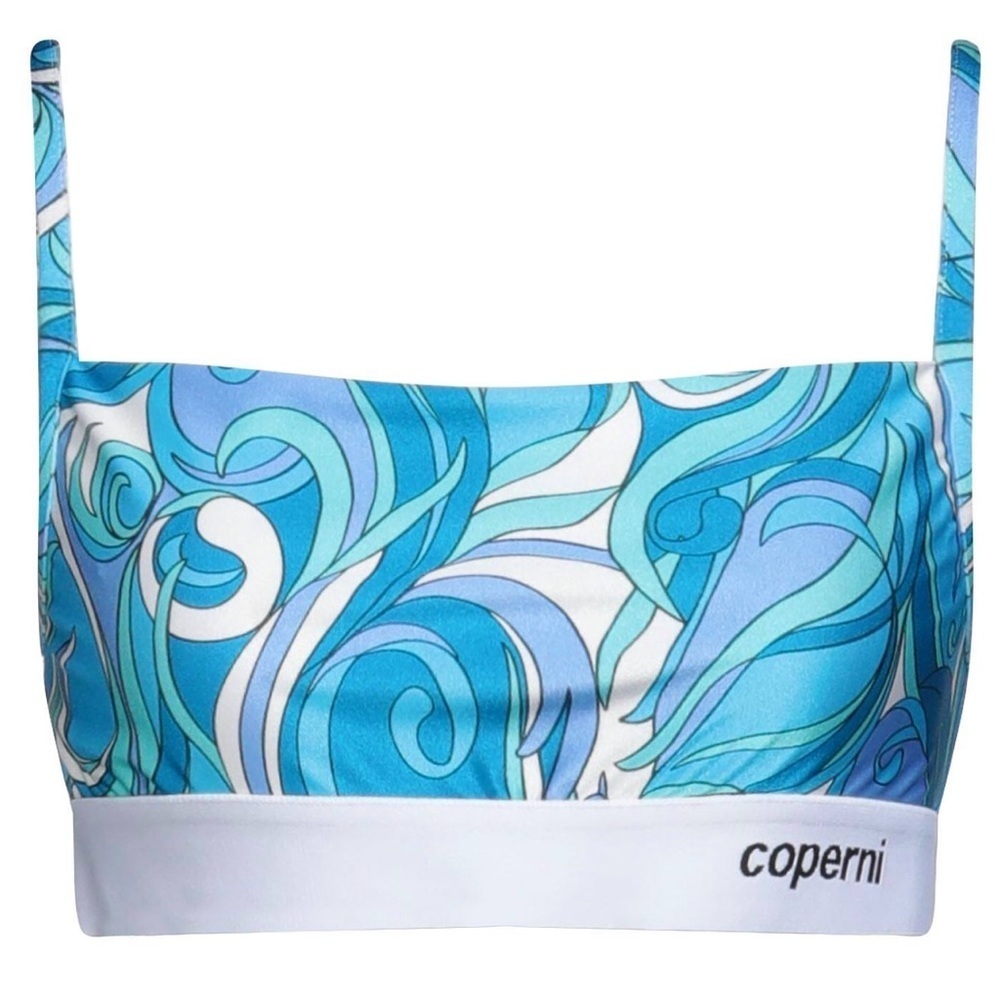 NWT Coperni bralette banded branded top in acid blue , brand NEW